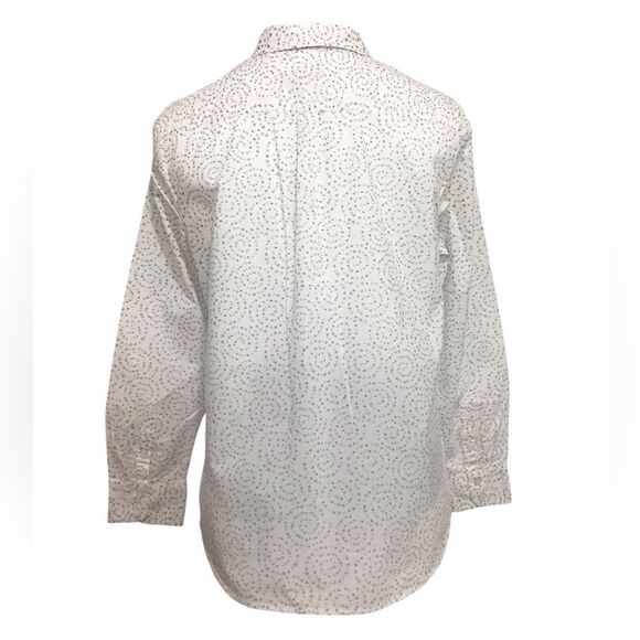 Talbots White Patterned Long Sleeve Blouse Size Large - Picture 2 of 6